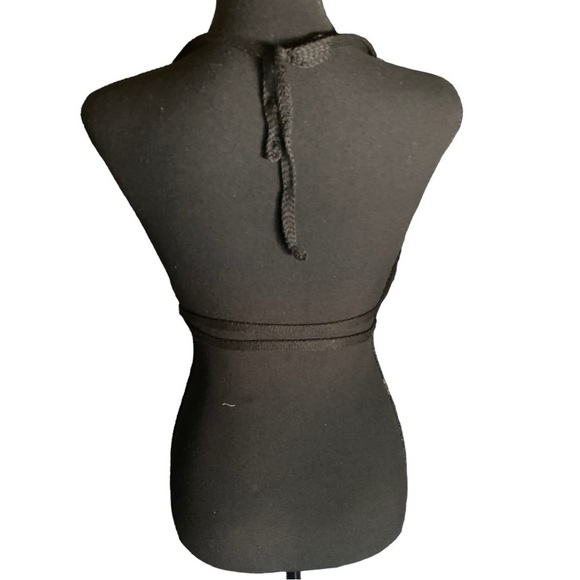 Crochet 2 pc Set Black Top & Stretchy Wide Leg Crochet Pants … - Picture 12 of 16